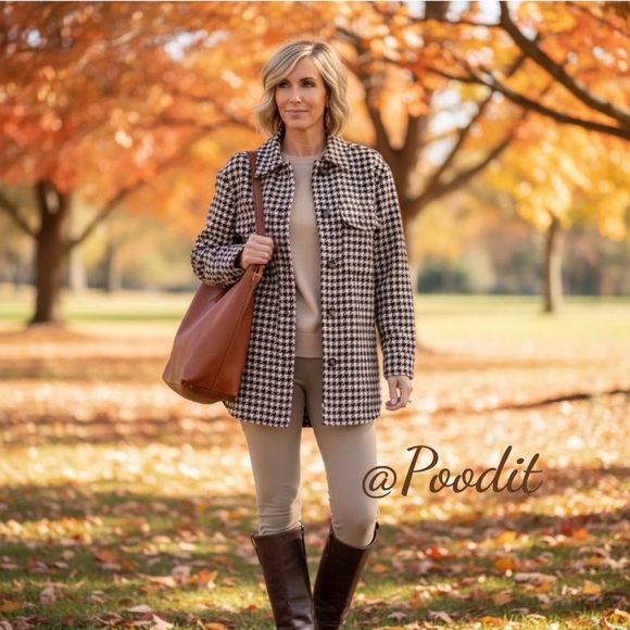 Polagram Jackets & Blazers - POLAGRAM Checker print lightweight shacket S M L